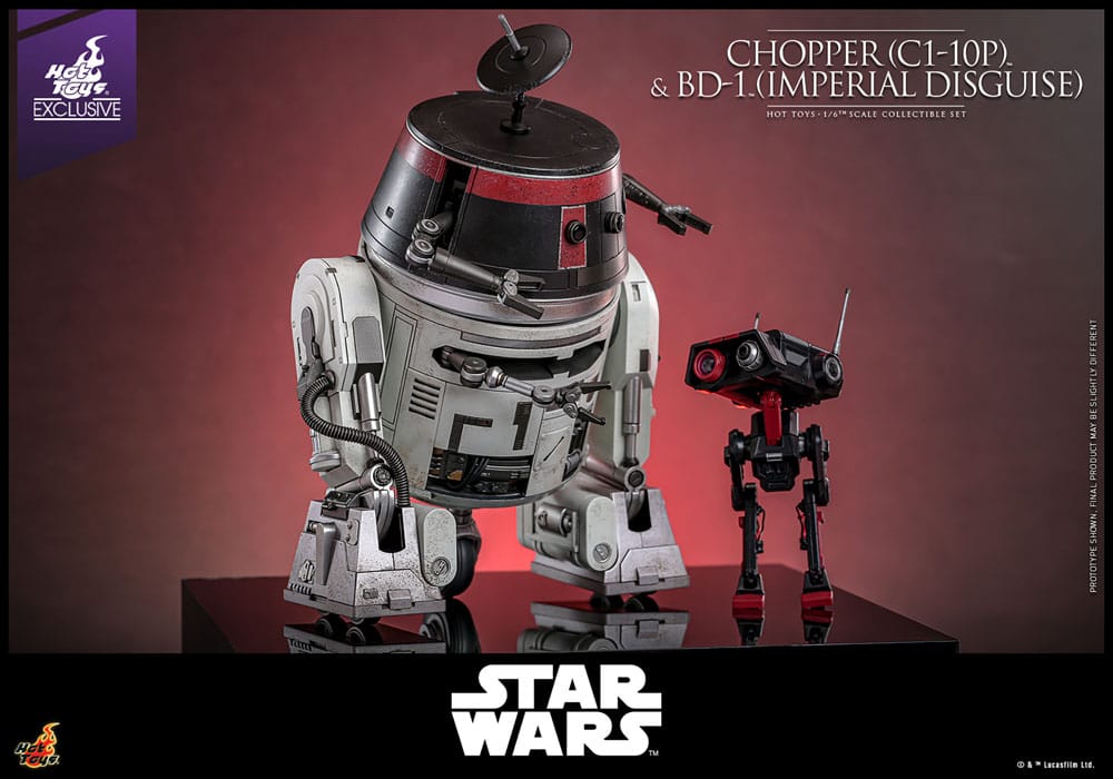 Star Wars Action Figure Set Chopper C1 10P&trade; & BD 1&trade; Imperial Disguise & Hot Toys