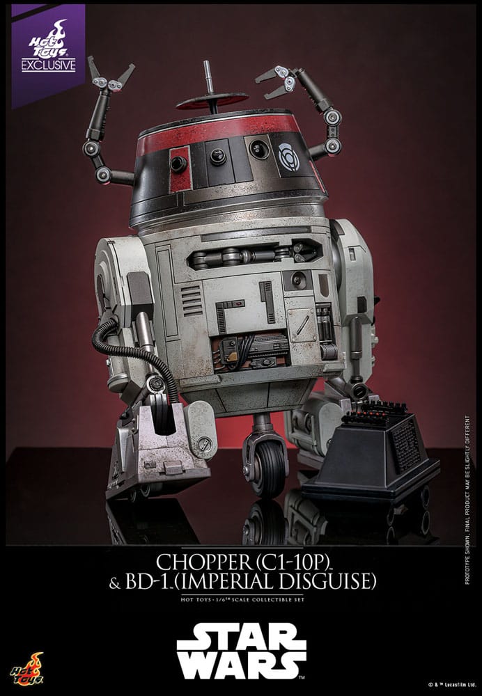 Star Wars Action Figure Set Chopper C1 10P&trade; & BD 1&trade; Imperial Disguise & Hot Toys