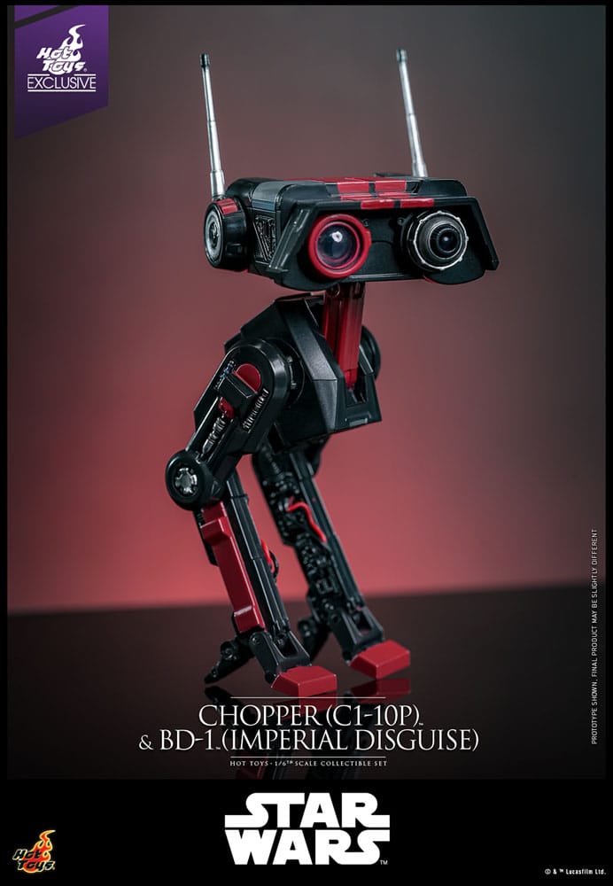 Star Wars Action Figure Set Chopper C1 10P&trade; & BD 1&trade; Imperial Disguise & Hot Toys