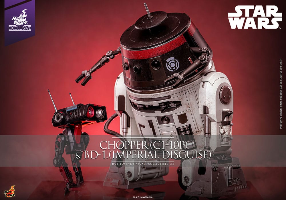 Star Wars Action Figure Set Chopper C1 10P&trade; & BD 1&trade; Imperial Disguise & Hot Toys