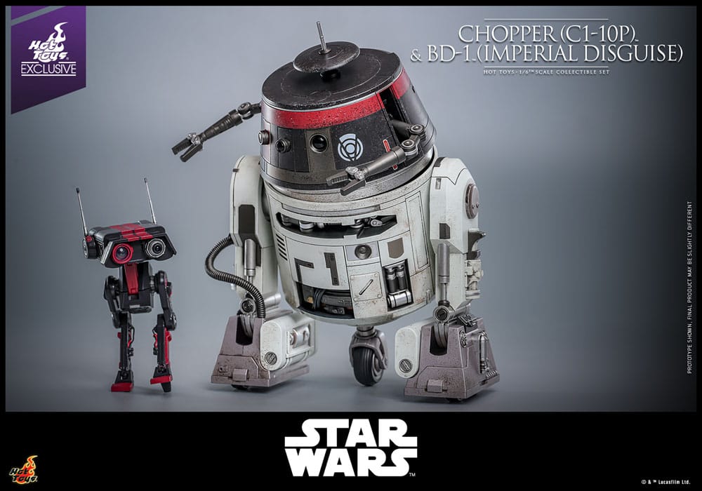 Star Wars Action Figure Set Chopper C1 10P&trade; & BD 1&trade; Imperial Disguise & Hot Toys
