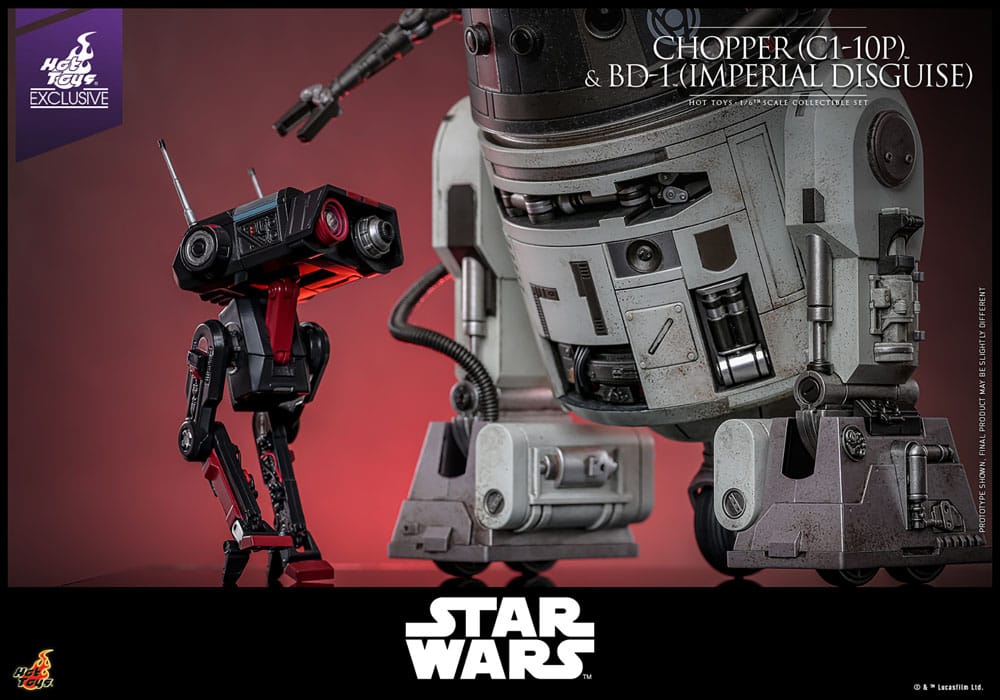 Star Wars Action Figure Set Chopper C1 10P&trade; & BD 1&trade; Imperial Disguise & Hot Toys
