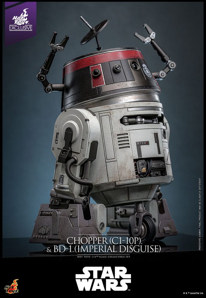 Star Wars Action Figure Set Chopper C1 10P&trade; & BD 1&trade; Imperial Disguise & Hot Toys