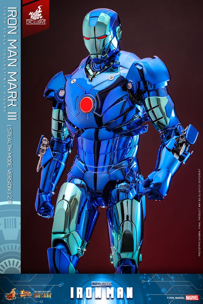 Iron Man Movie Masterpiece Diecast Action Figure Iron Man Mark III Stealth Mode Ver. 2.0 Hot Toys Exclusive Hot Toys