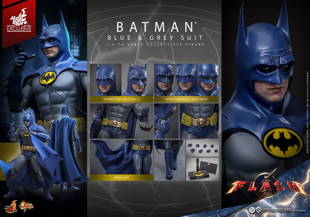 The Flash Movie Masterpiece Action Figure Batman Blue & Grey Suit Limited Edition Hot Toys Exclusive Hot Toys