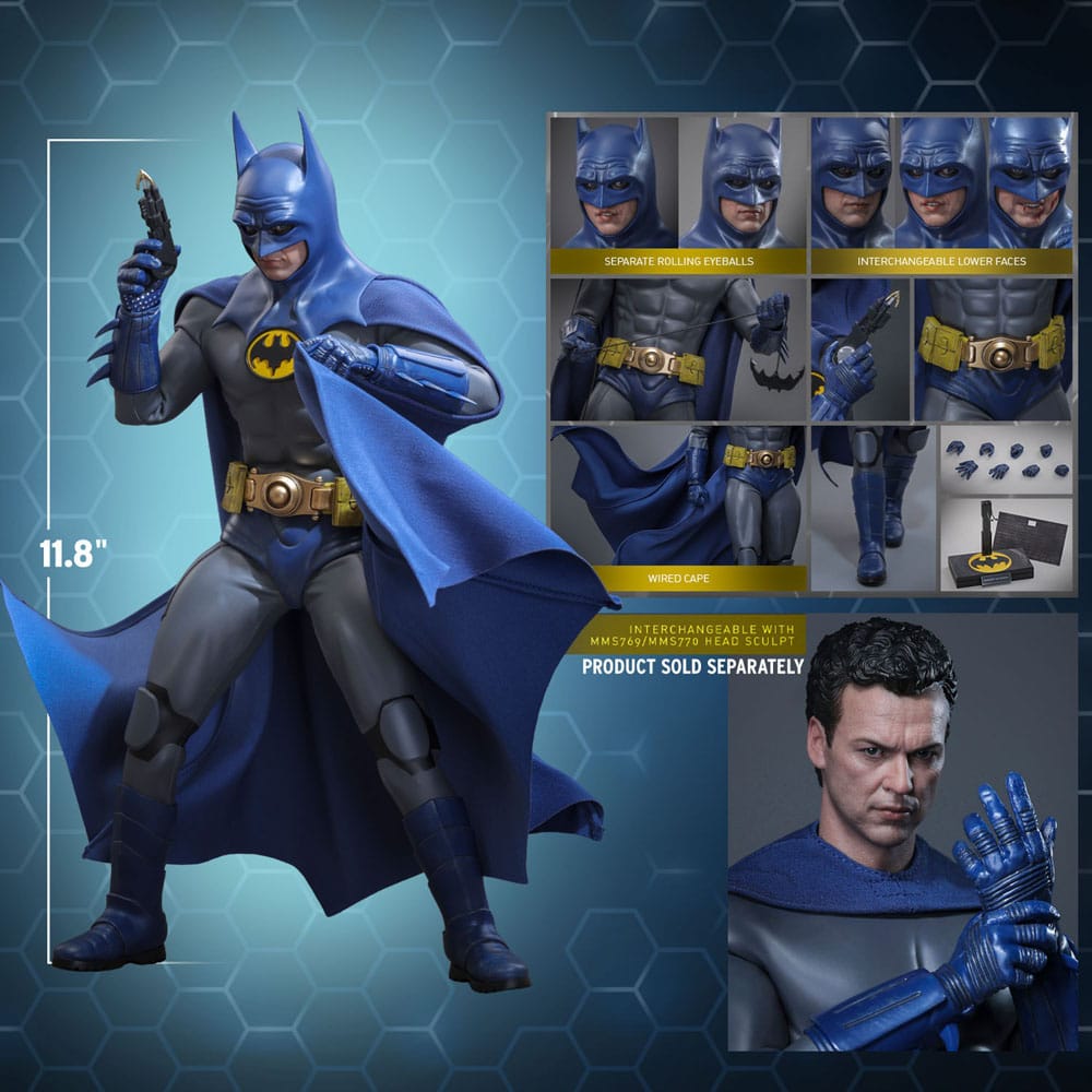 The Flash Movie Masterpiece Action Figure Batman Blue & Grey Suit Limited Edition Hot Toys Exclusive Hot Toys