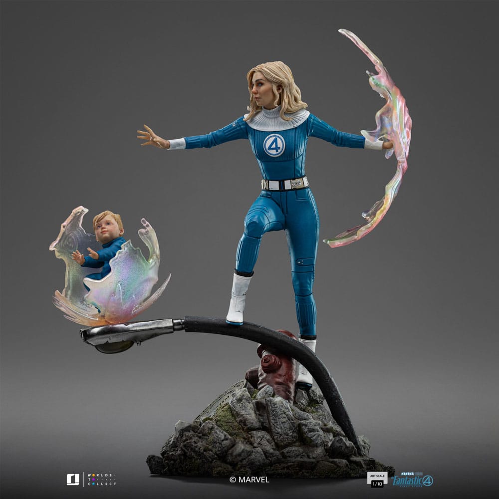Fantastic Four Art Scale Statue Invisible Woman and Franklin Iron Studios