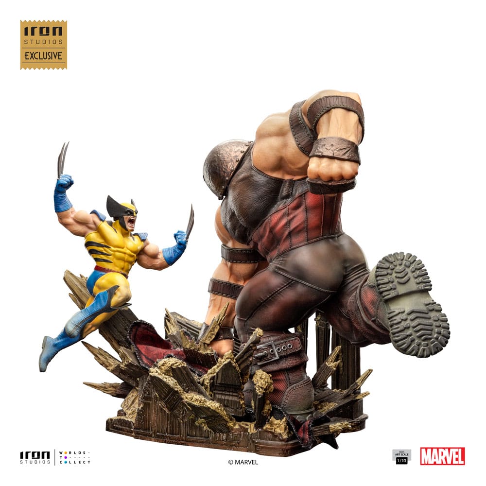 Marvel BDS Art Scale Statue Wolverine vs Juggernaut heo EU Exclusive Iron Studios