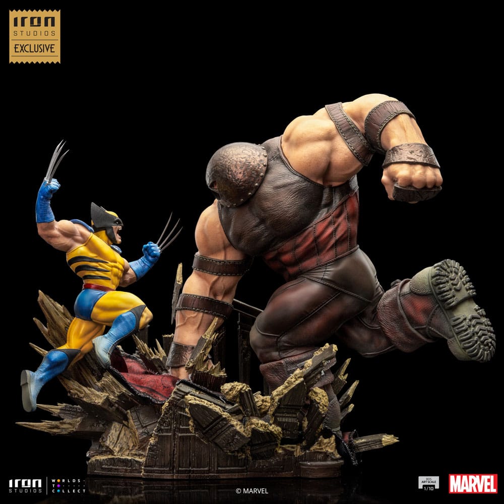 Marvel BDS Art Scale Statue Wolverine vs Juggernaut heo EU Exclusive Iron Studios