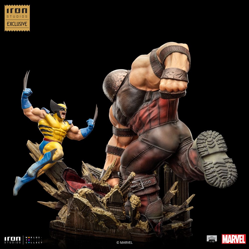 Marvel BDS Art Scale Statue Wolverine vs Juggernaut heo EU Exclusive Iron Studios