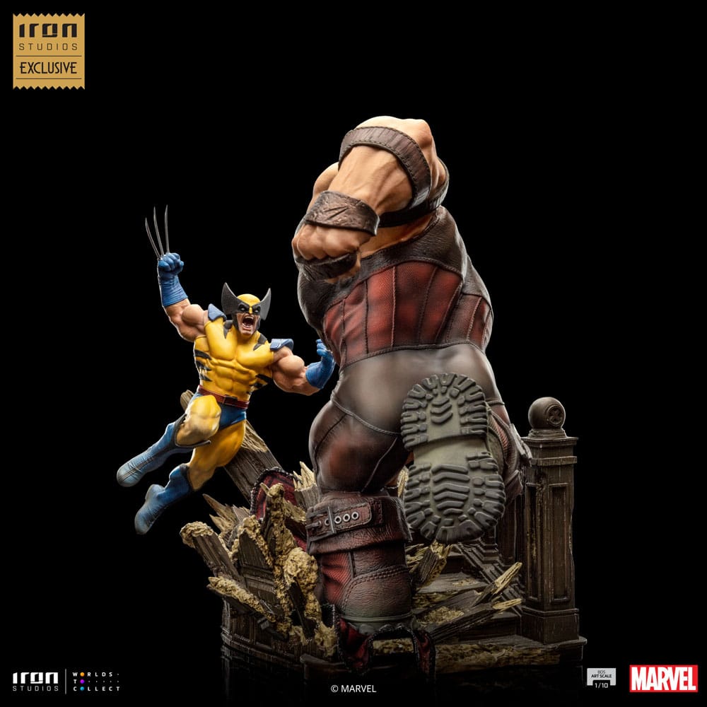 Marvel BDS Art Scale Statue Wolverine vs Juggernaut heo EU Exclusive Iron Studios