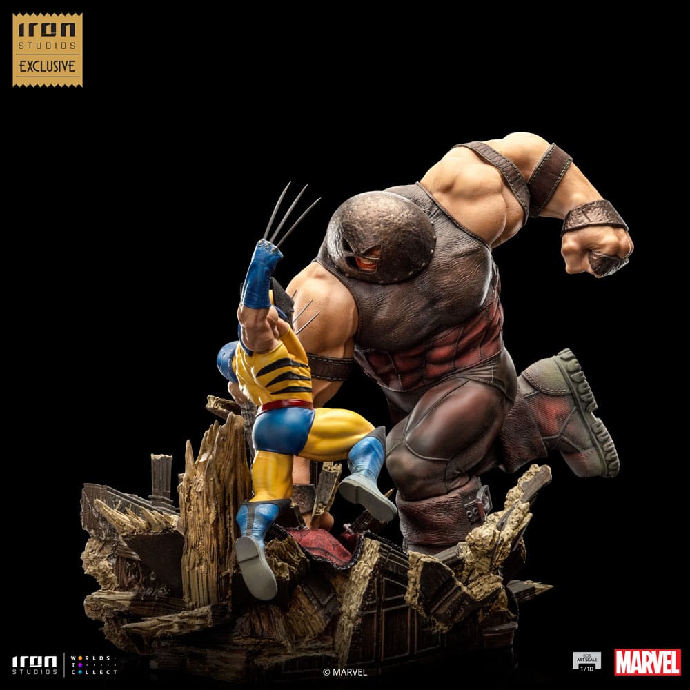 Marvel BDS Art Scale Statue Wolverine vs Juggernaut heo EU Exclusive Iron Studios
