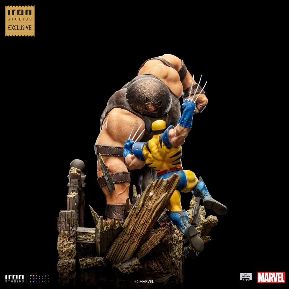 Marvel BDS Art Scale Statue Wolverine vs Juggernaut heo EU Exclusive Iron Studios