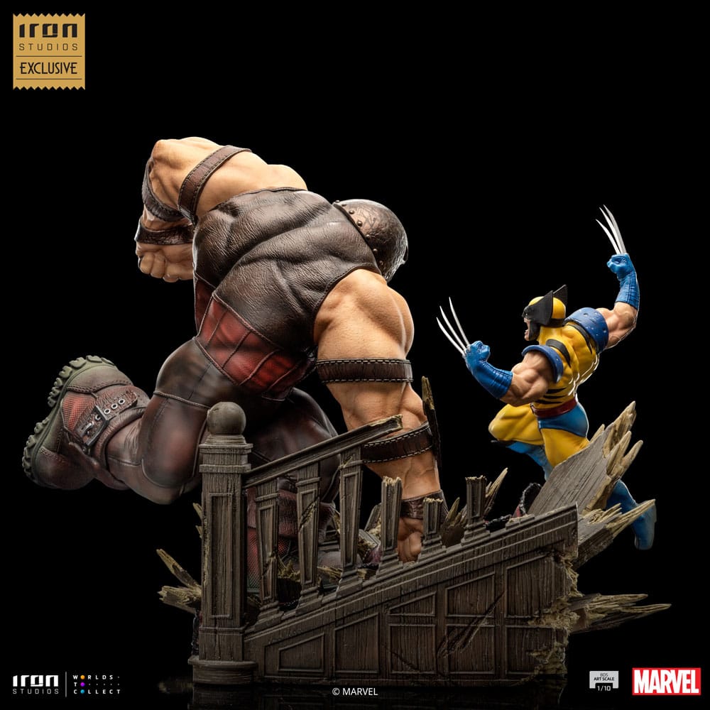 Marvel BDS Art Scale Statue Wolverine vs Juggernaut heo EU Exclusive Iron Studios