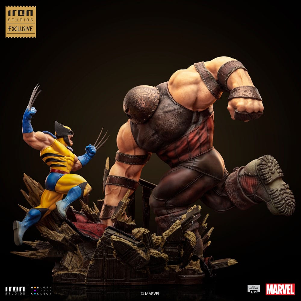 Marvel BDS Art Scale Statue Wolverine vs Juggernaut heo EU Exclusive Iron Studios