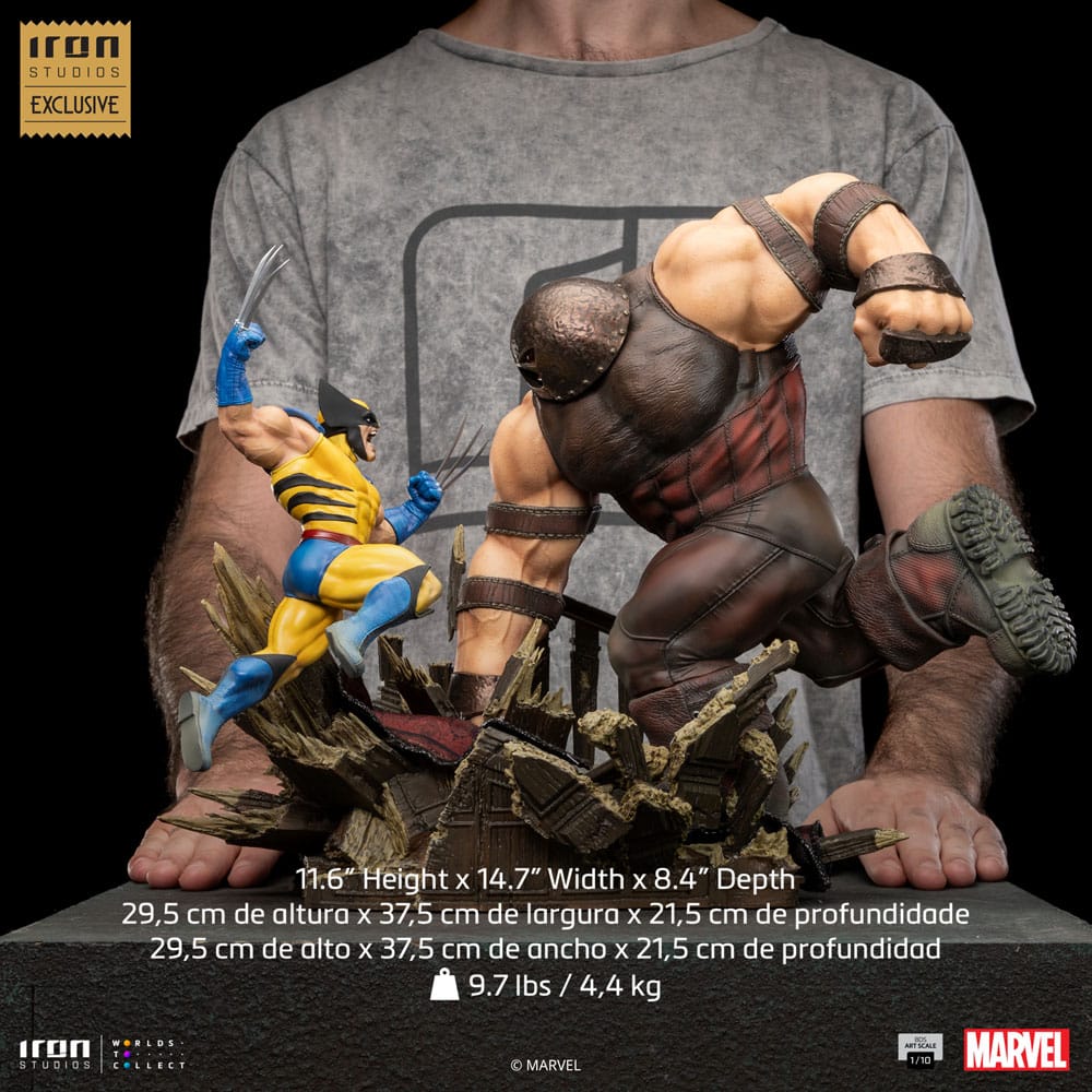 Marvel BDS Art Scale Statue Wolverine vs Juggernaut heo EU Exclusive Iron Studios