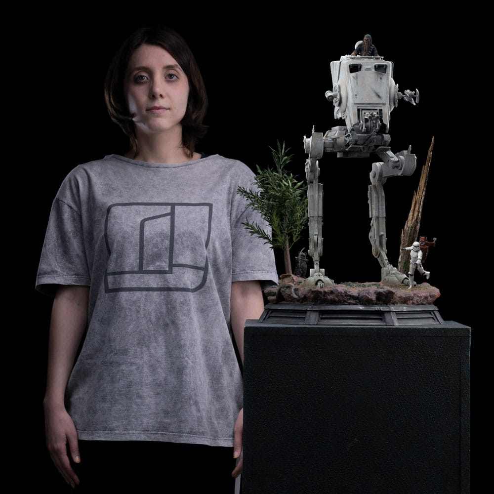 Star Wars Demi Art Scale Statue 1/20 AT ST and Chewbacca Iron Studios