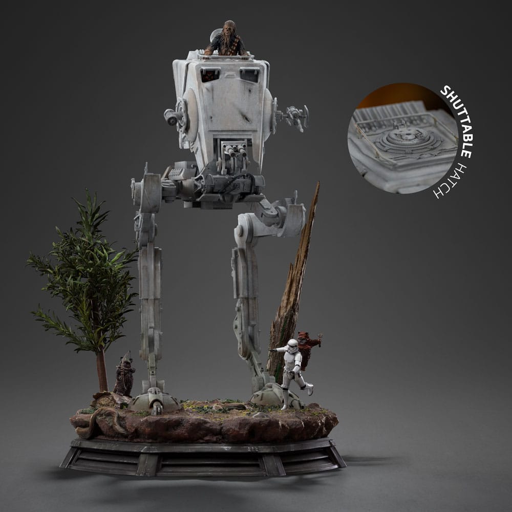 Star Wars Demi Art Scale Statue 1/20 AT ST and Chewbacca Iron Studios