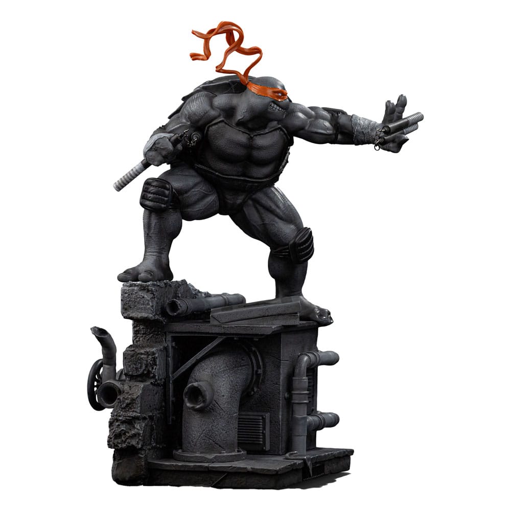 Teenage Mutant Ninja Turtles Art Scale Statue Michelangelo Black and White Variant heo exclusive Iron Studios