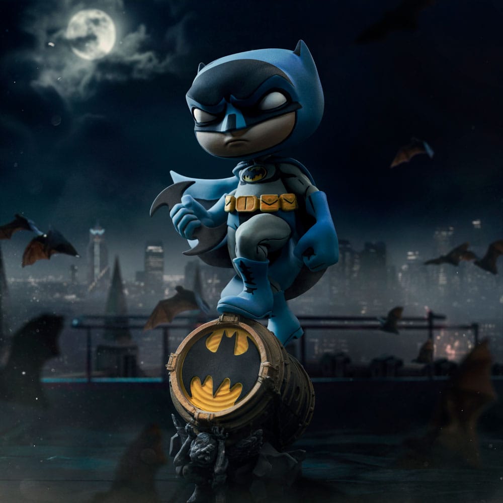Batman Mini Co. Batman on Bat Signal Blue Variant Iron Studios
