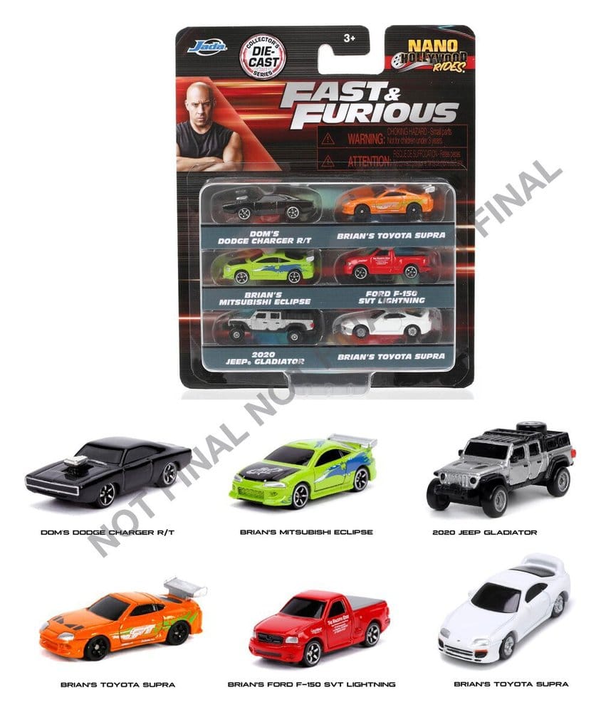 Fast & Furious 6 Pack Nano Cars Jada Toys