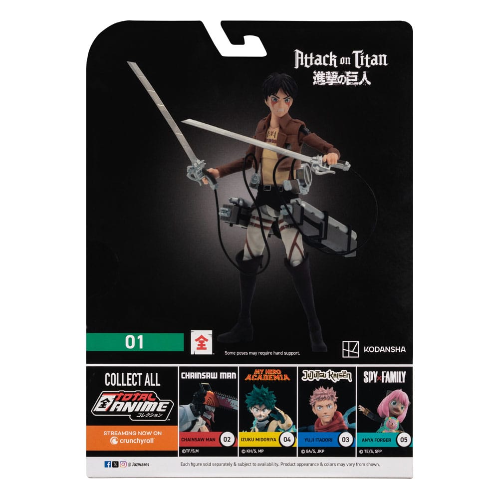 Attack on Titan Total Anime Action Figure Eren Jaeger Jazwares