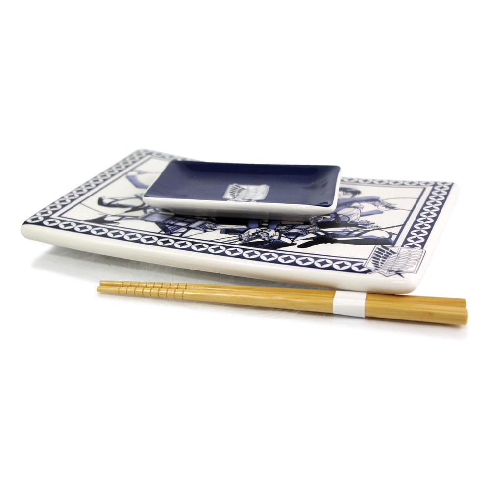 Attack on Titan Ceramic Sushi Set with Chopsticks Just Funky