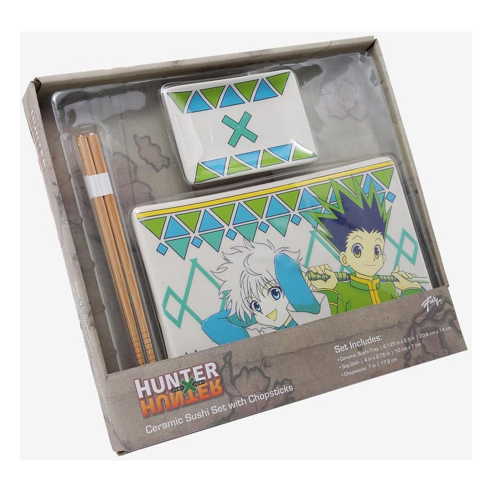 Hunter x Hunter Ceramic Sushi Set with Chopsticks Gon & Killua Just Funky