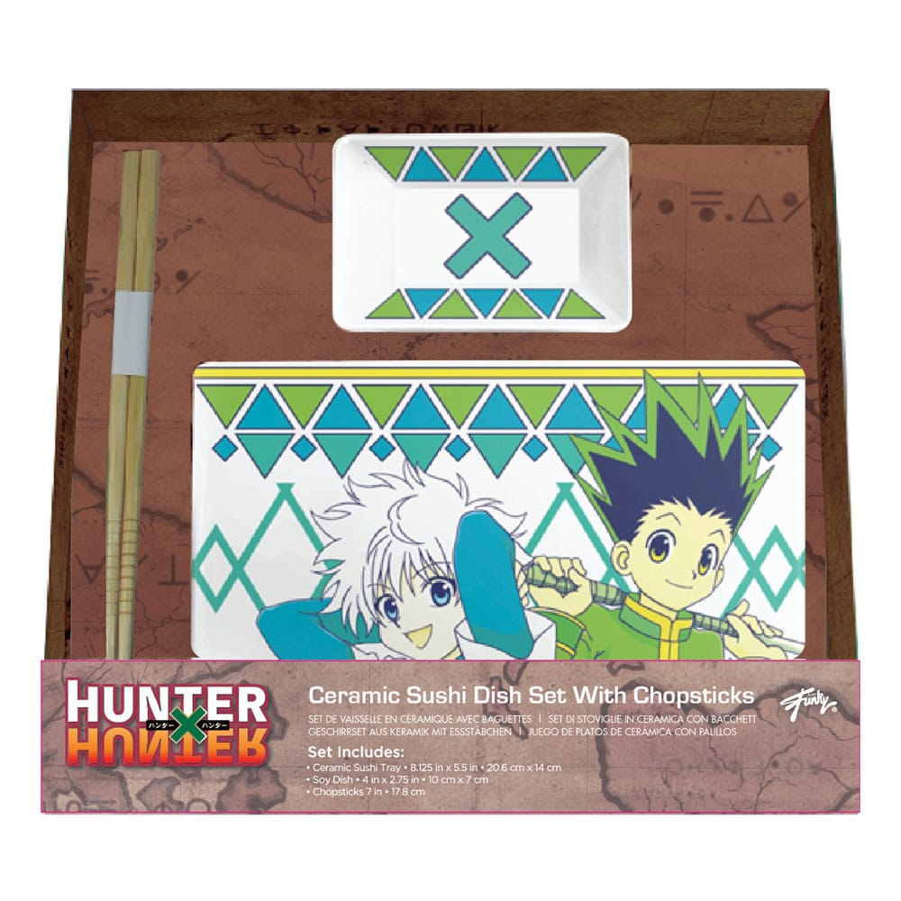 Hunter x Hunter Ceramic Sushi Set with Chopsticks Gon & Killua Just Funky