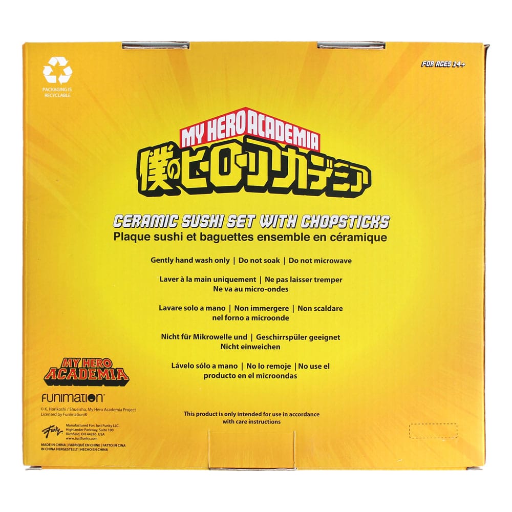 My Hero Academia Ceramic Sushi Set with Chopsticks UA Just Funky