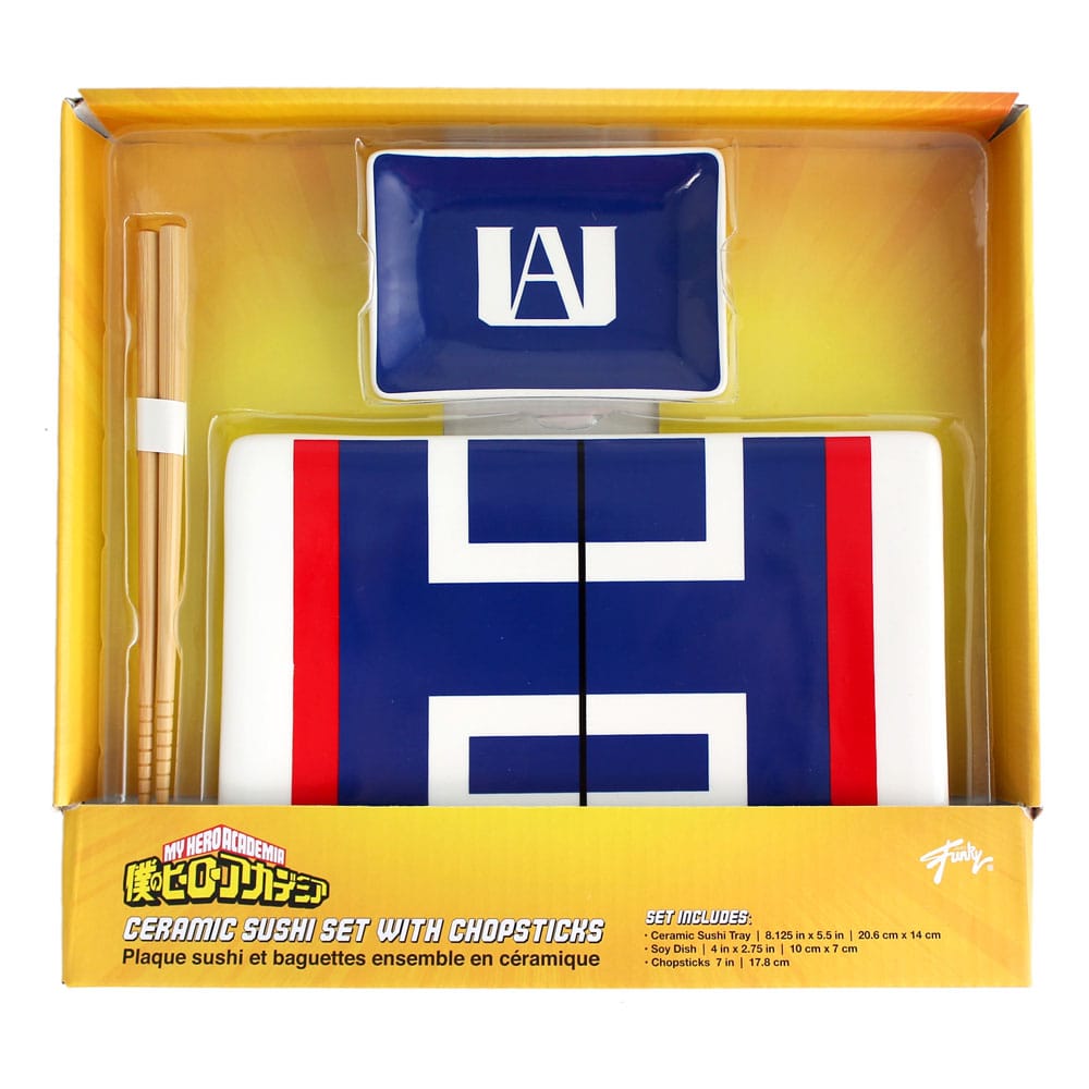 My Hero Academia Ceramic Sushi Set with Chopsticks UA Just Funky