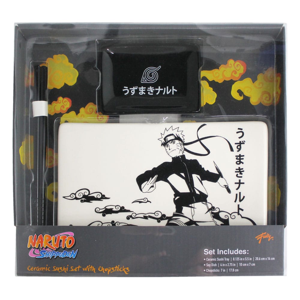 Naruto Shippuden Ceramic Sushi Set with Chopsticks Naruto Just Funky