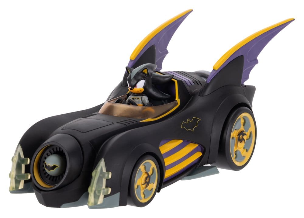 DC x Sonic The Hedgehog Action Figure with Vehicle Shadow Batman & Batmobile Jakks Pacific