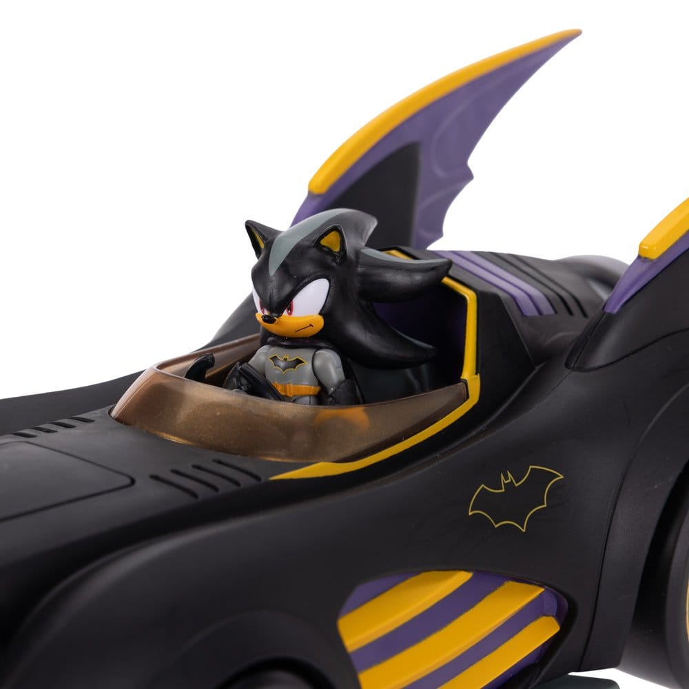DC x Sonic The Hedgehog Action Figure with Vehicle Shadow Batman & Batmobile Jakks Pacific