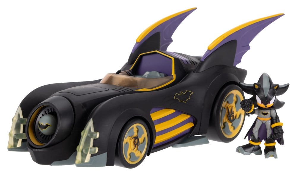 DC x Sonic The Hedgehog Action Figure with Vehicle Shadow Batman & Batmobile Jakks Pacific