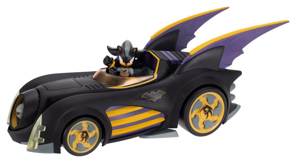 DC x Sonic The Hedgehog Action Figure with Vehicle Shadow Batman & Batmobile Jakks Pacific