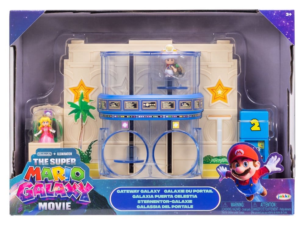The Super Mario Galaxy Movie Diorama with 2 Mini Figures Gateway Galaxy Jakks Pacific