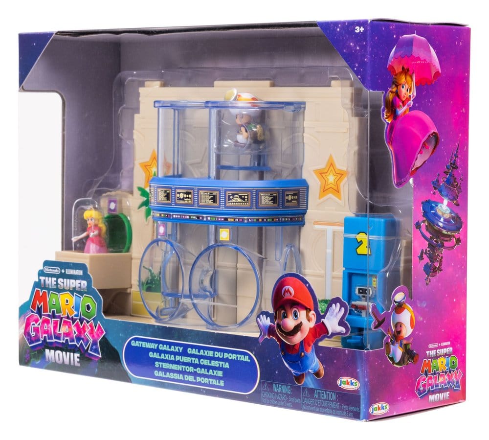 The Super Mario Galaxy Movie Diorama with 2 Mini Figures Gateway Galaxy Jakks Pacific