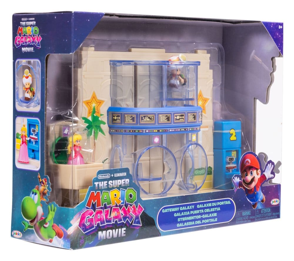 The Super Mario Galaxy Movie Diorama with 2 Mini Figures Gateway Galaxy Jakks Pacific