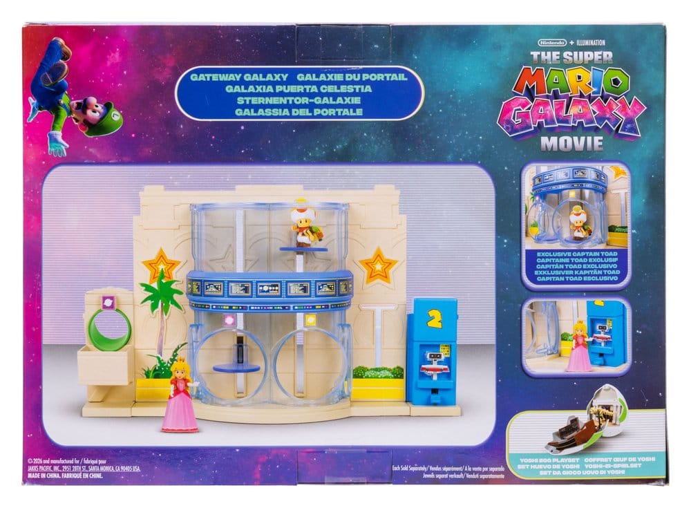 The Super Mario Galaxy Movie Diorama with 2 Mini Figures Gateway Galaxy Jakks Pacific