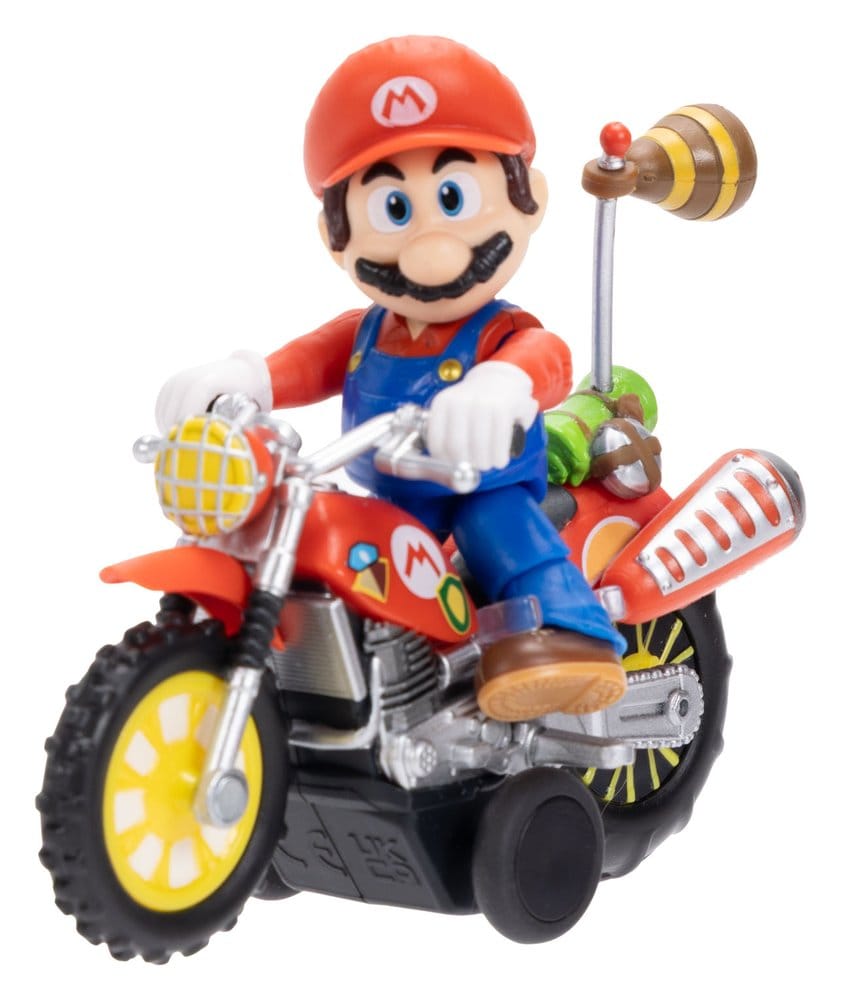 The Super Mario Galaxy Movie Action Figure with Pull Back Motorcycle Mario Jakks Pacific