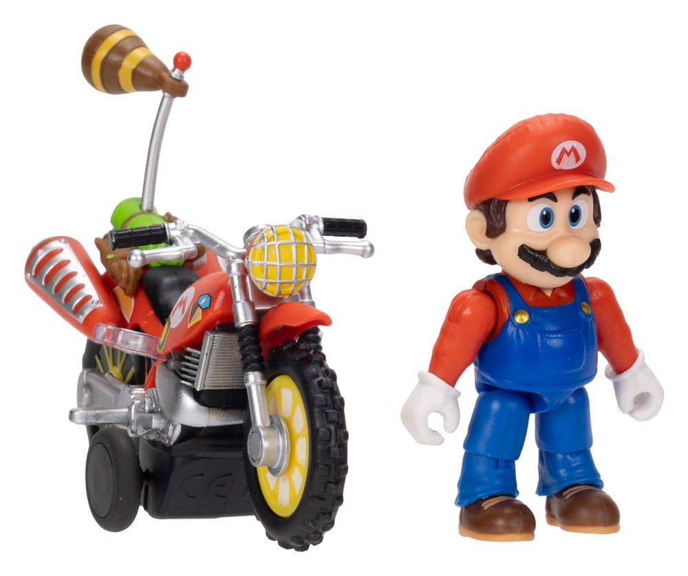 The Super Mario Galaxy Movie Action Figure with Pull Back Motorcycle Mario Jakks Pacific