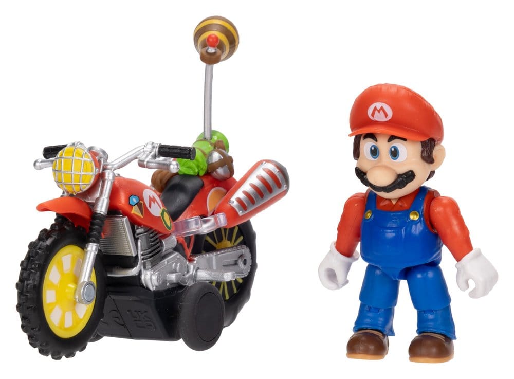 The Super Mario Galaxy Movie Action Figure with Pull Back Motorcycle Mario Jakks Pacific