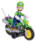 The Super Mario Galaxy Movie Action Figure with Pull Back Motorcycle Luigi Jakks Pacific