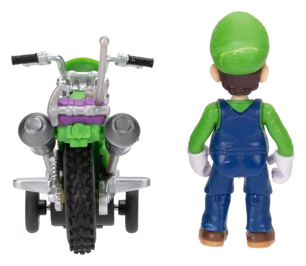 The Super Mario Galaxy Movie Action Figure with Pull Back Motorcycle Luigi Jakks Pacific