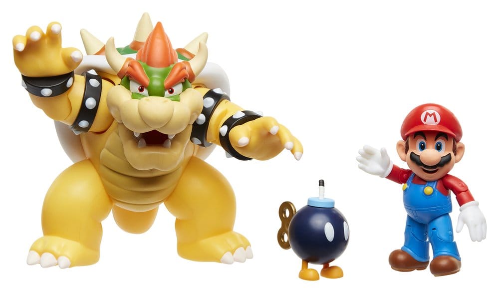 World of Nintendo Action Figure 3 Pack Mario vs. Bowser Lava Battle Jakks Pacific