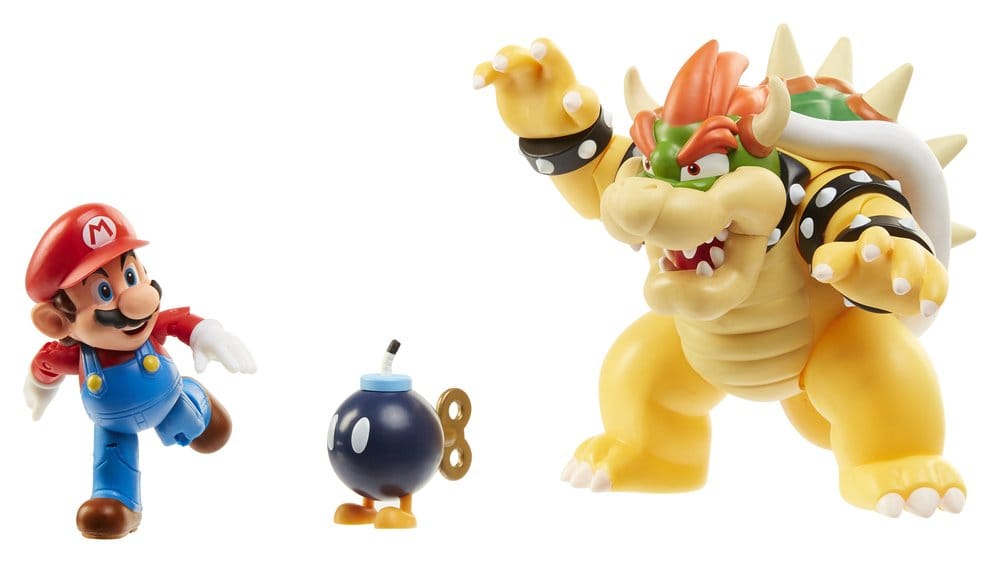 World of Nintendo Action Figure 3 Pack Mario vs. Bowser Lava Battle Jakks Pacific