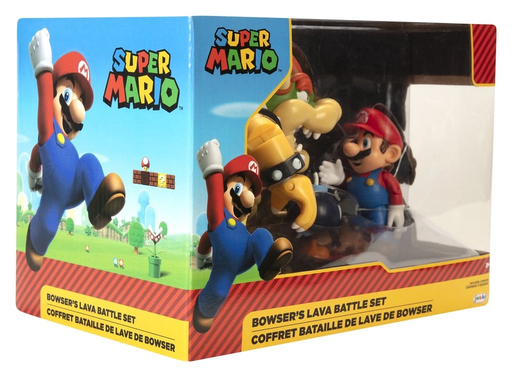 World of Nintendo Action Figure 3 Pack Mario vs. Bowser Lava Battle Jakks Pacific