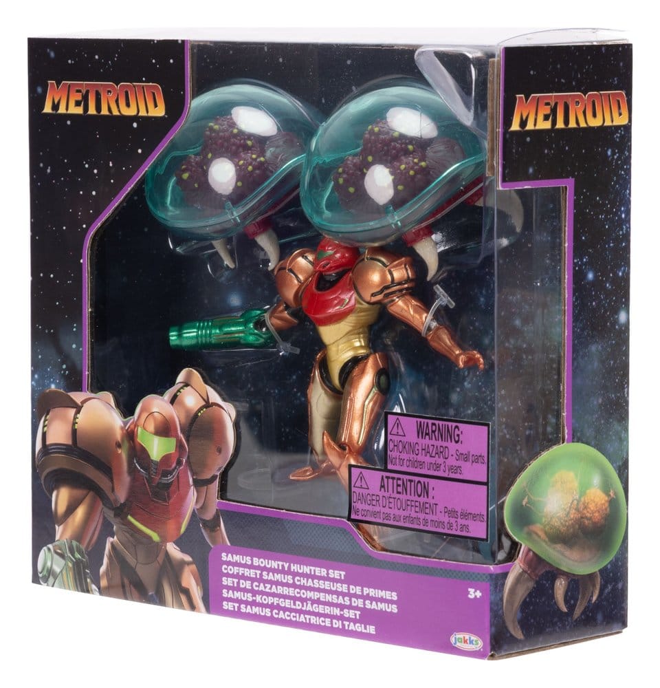 World of Nintendo Metroid Mini Figure 3 Pack Samus Bounty Hunter Jakks Pacific