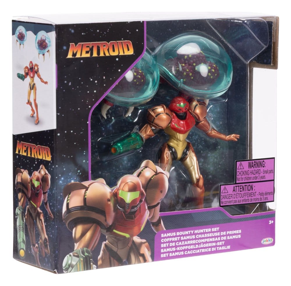 World of Nintendo Metroid Mini Figure 3 Pack Samus Bounty Hunter Jakks Pacific